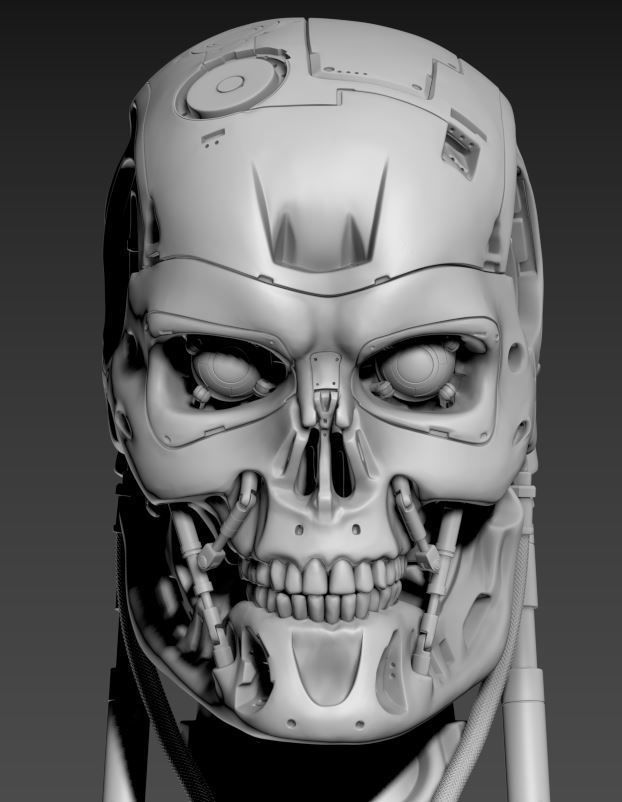T-800 Skull Terminator 2 Judgment Day V2 Replica 3D print model_46