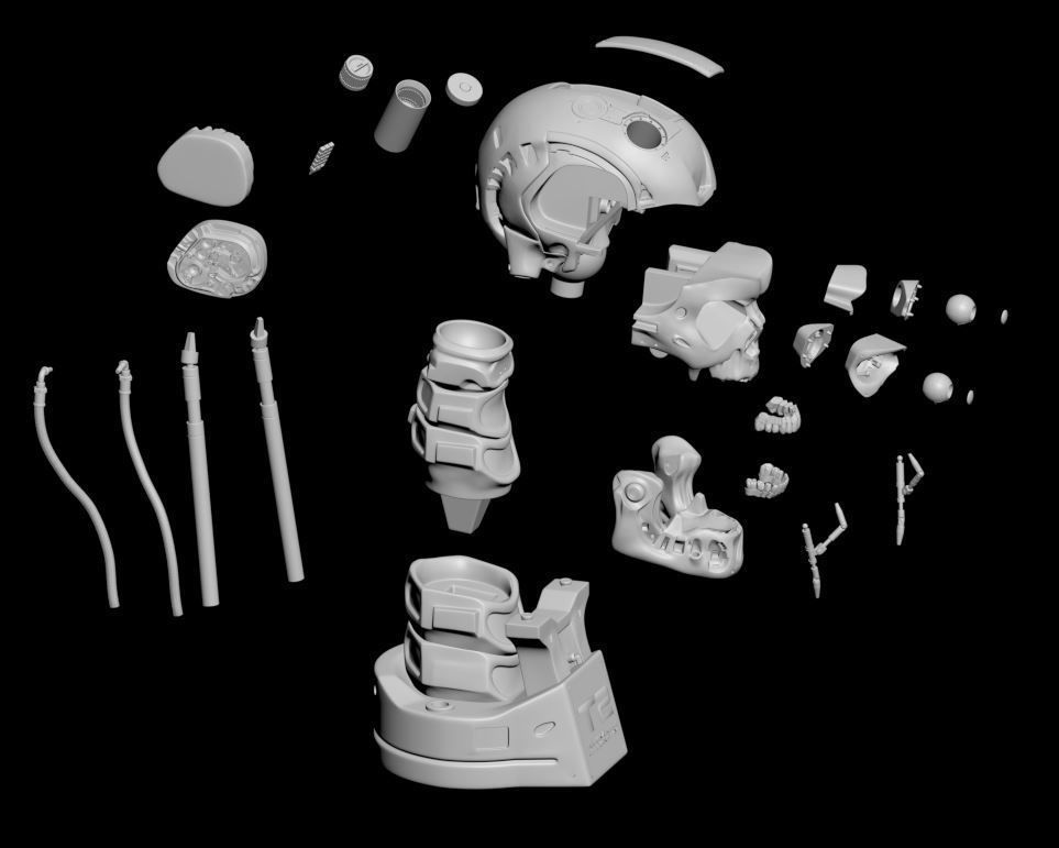 T-800 Skull Terminator 2 Judgment Day V2 Replica 3D print model_12