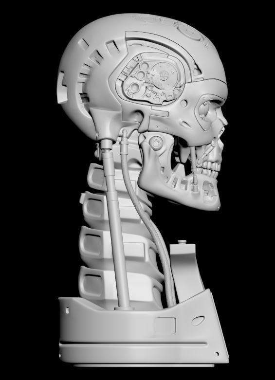 T-800 Skull Terminator 2 Judgment Day V2 Replica 3D print model_22