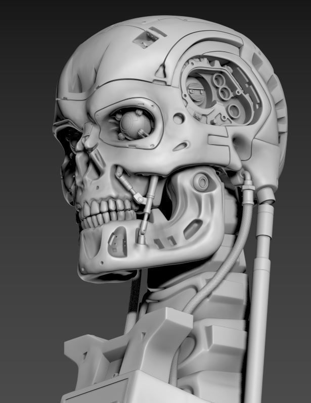 T-800 Skull Terminator 2 Judgment Day V2 Replica 3D print model_44