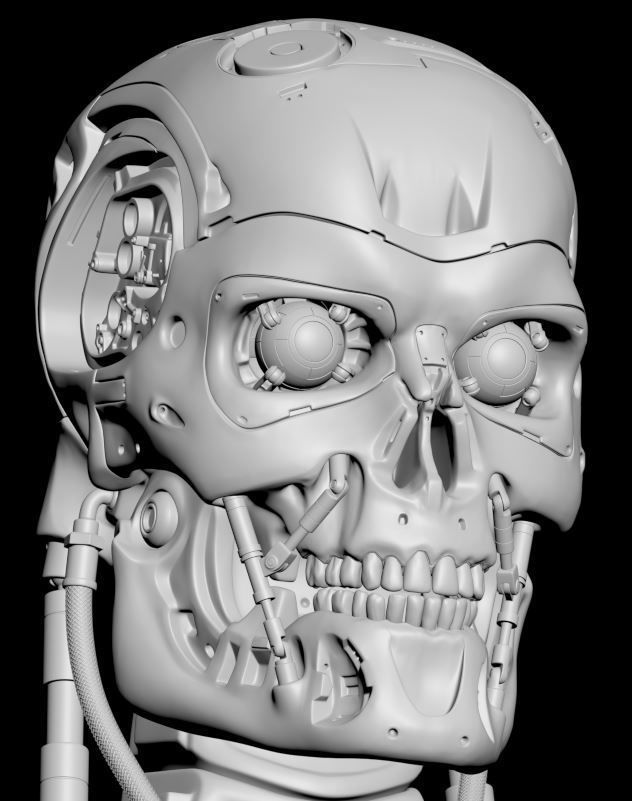 T-800 Skull Terminator 2 Judgment Day V2 Replica 3D print model_27