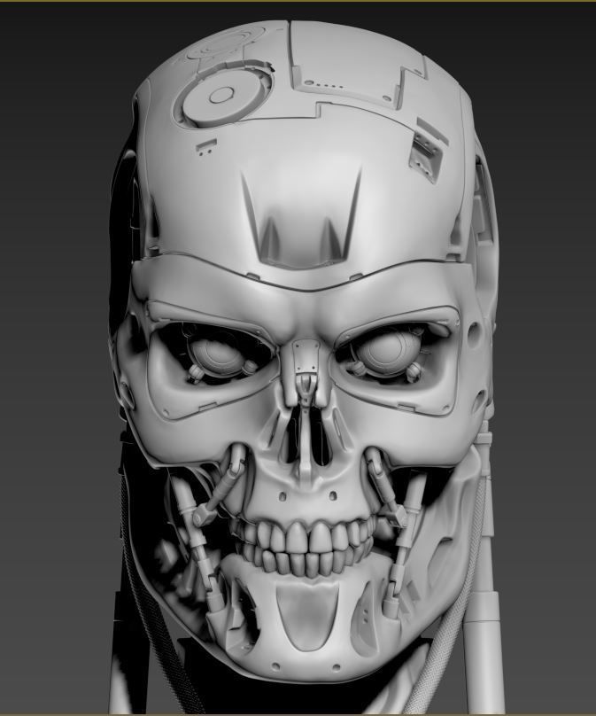 T-800 Skull Terminator 2 Judgment Day V2 Replica 3D print model_11