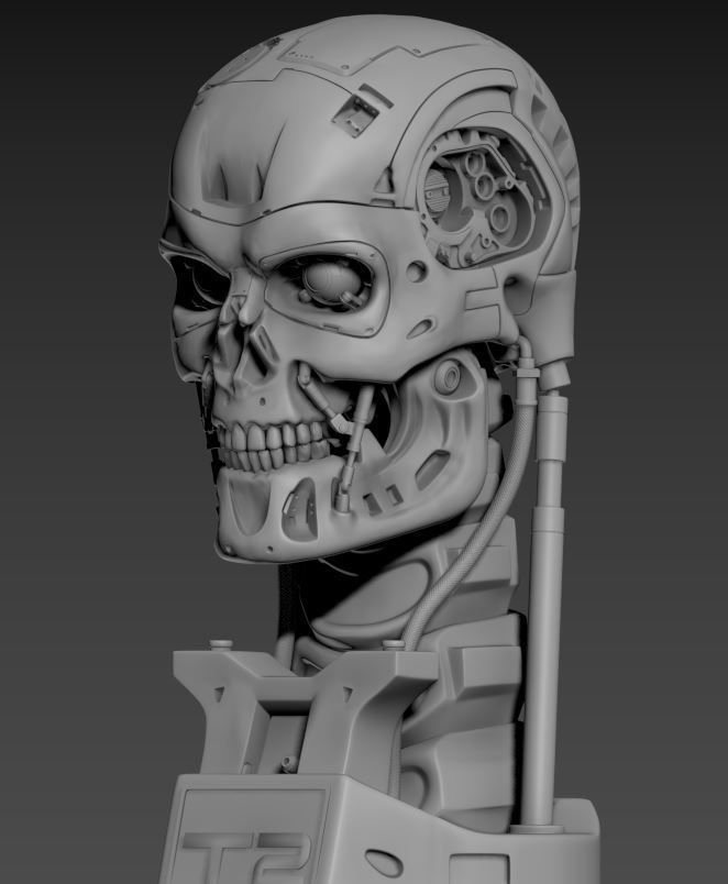 T-800 Skull Terminator 2 Judgment Day V2 Replica 3D print model_40