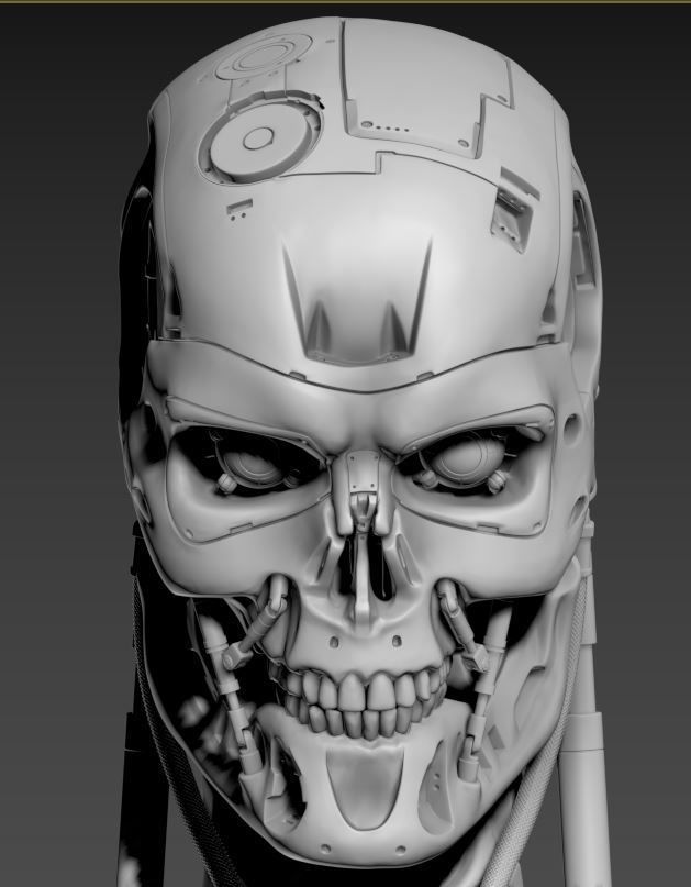 T-800 Skull Terminator 2 Judgment Day V2 Replica 3D print model_48