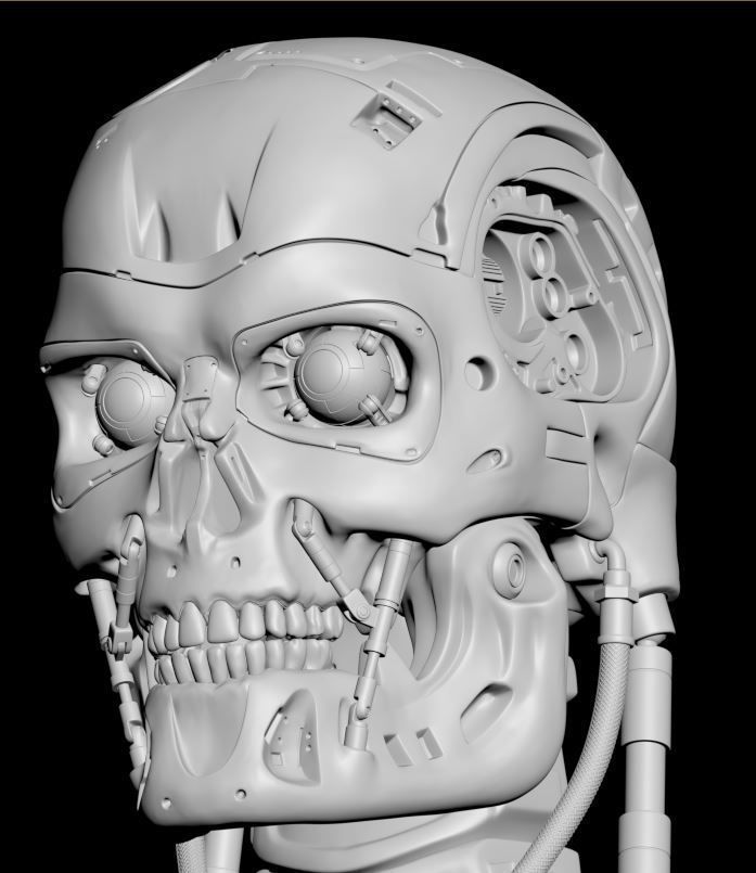 T-800 Skull Terminator 2 Judgment Day V2 Replica 3D print model_29