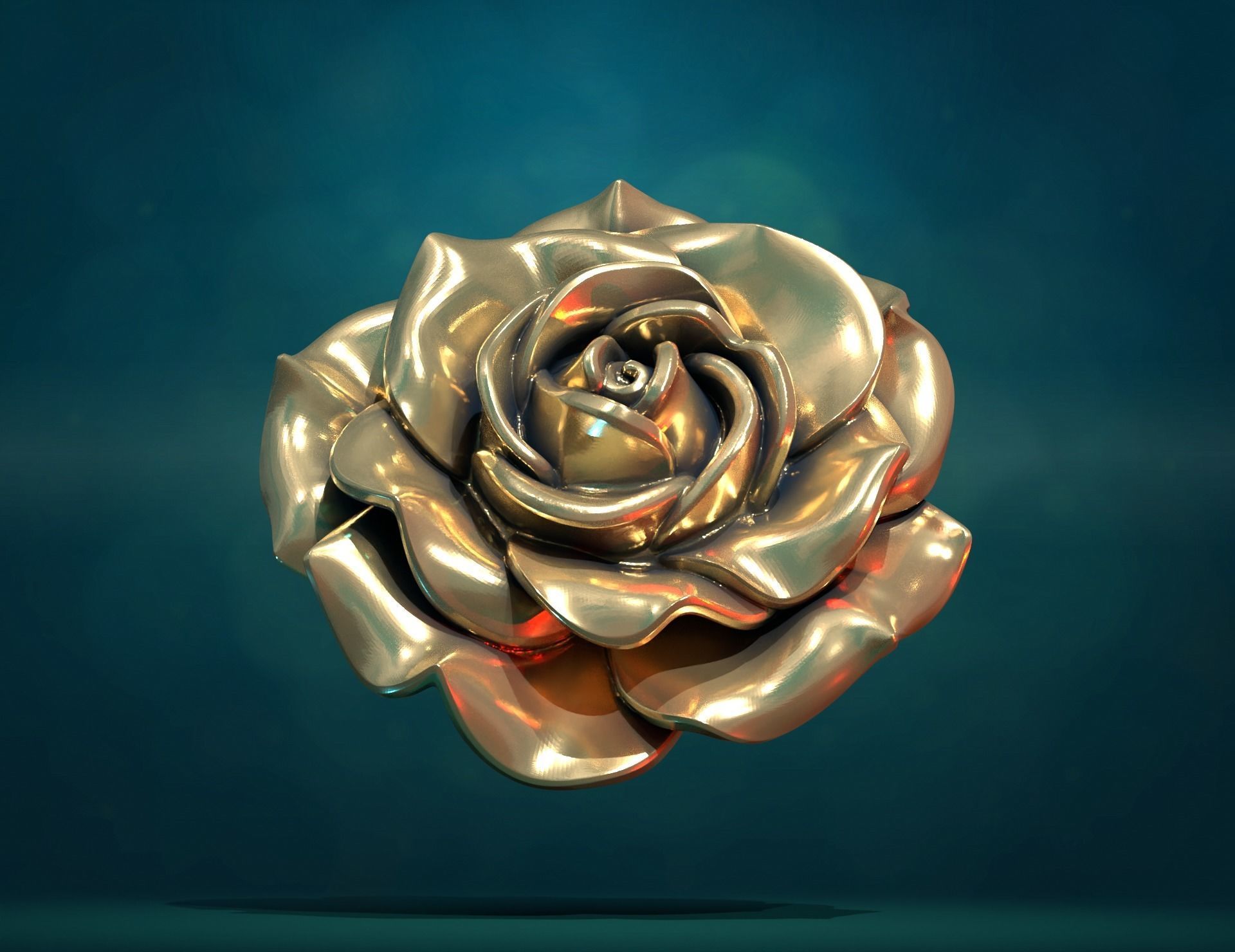 Rose flower i 3D print model_3