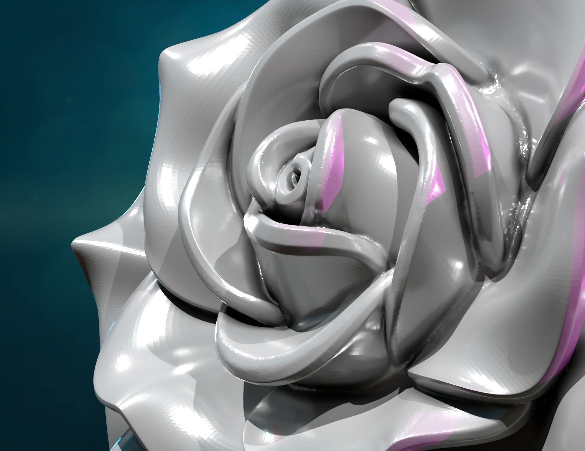 Rose flower i 3D print model_10