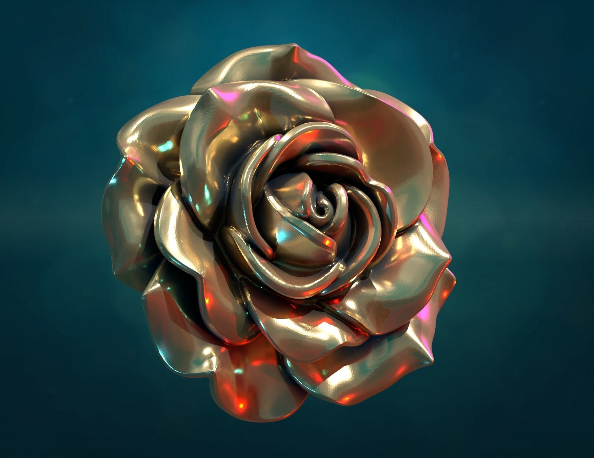 Rose flower i 3D print model_7