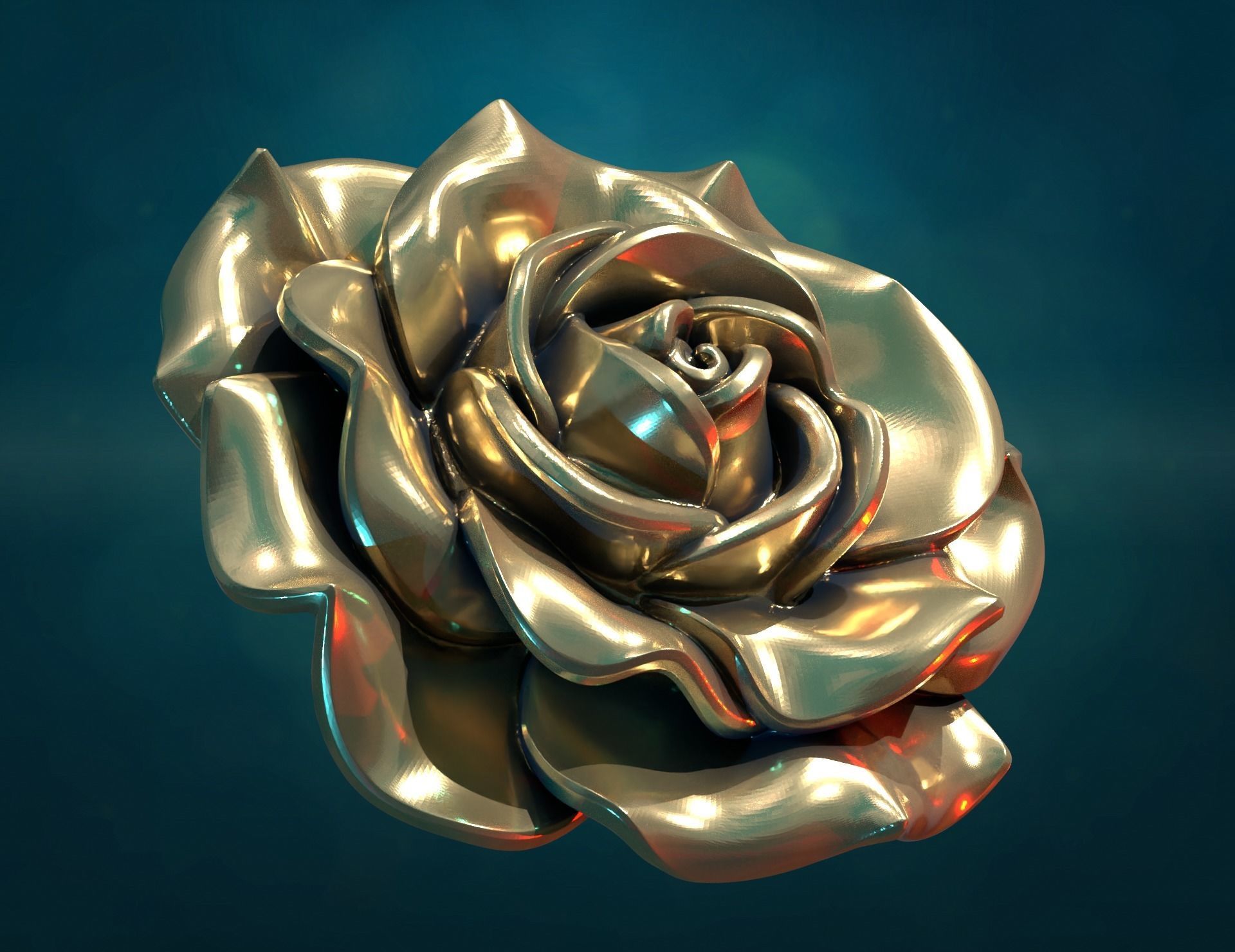 Rose flower i 3D print model_4