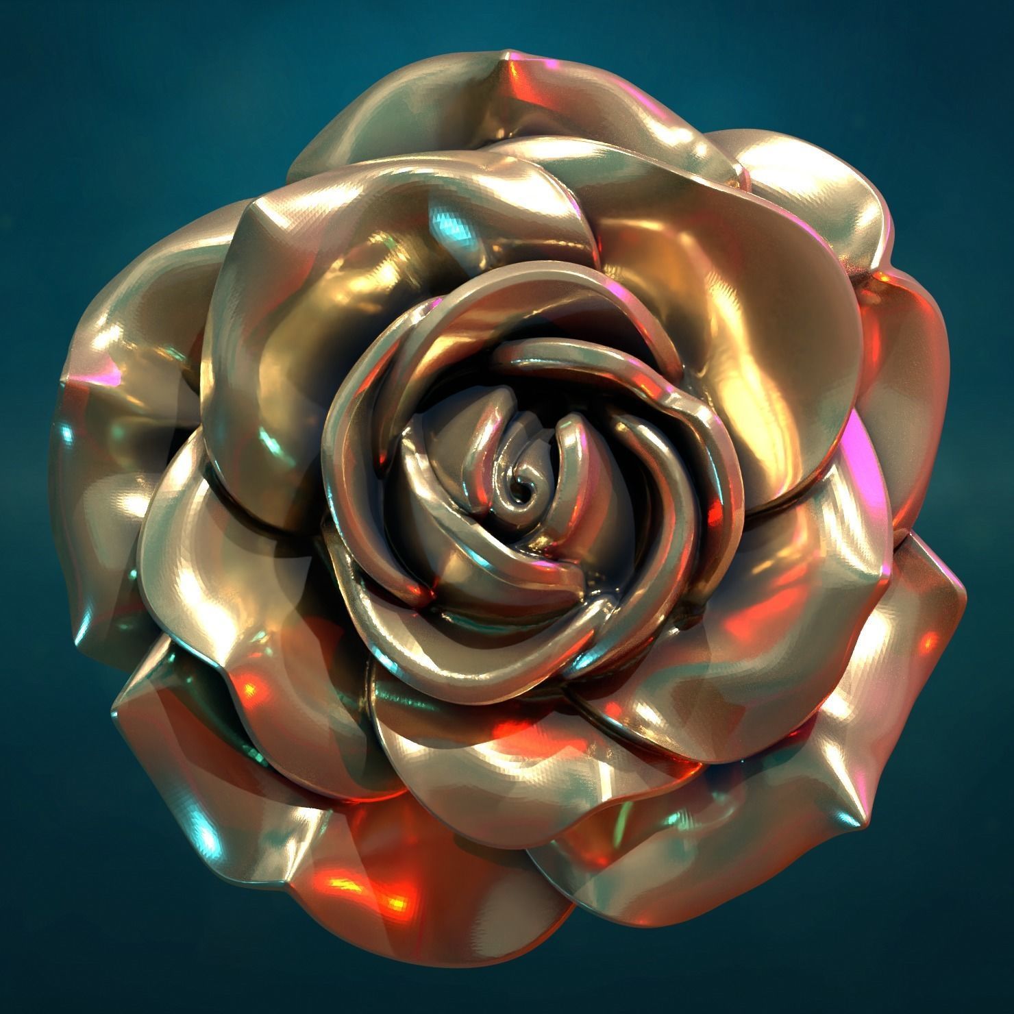 Rose flower i 3D print model_11