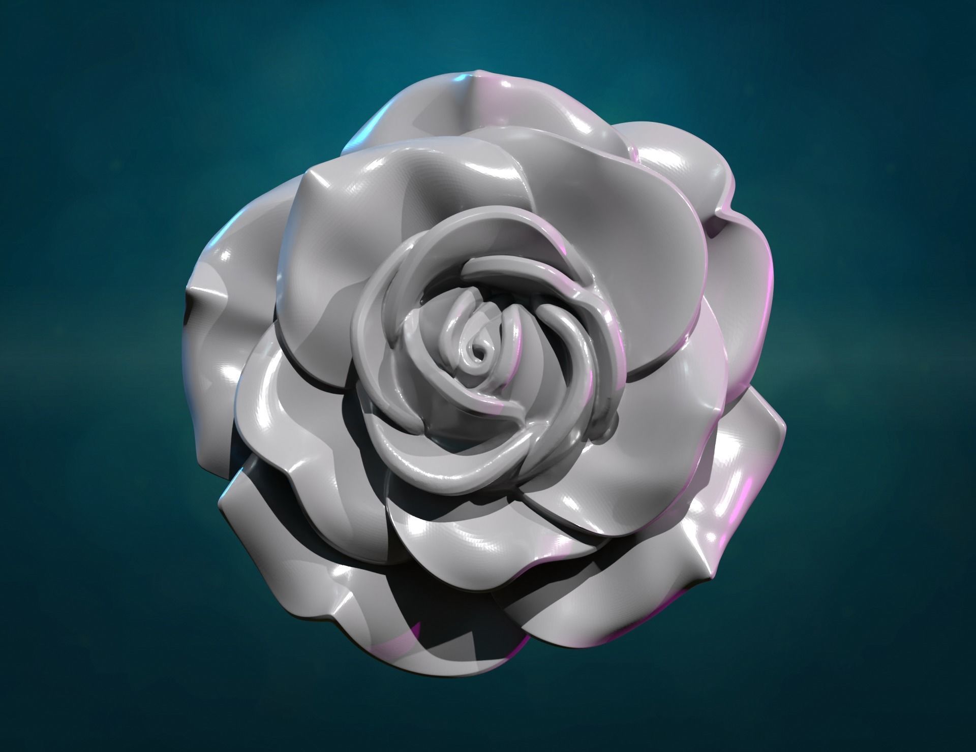 Rose flower i 3D print model_8
