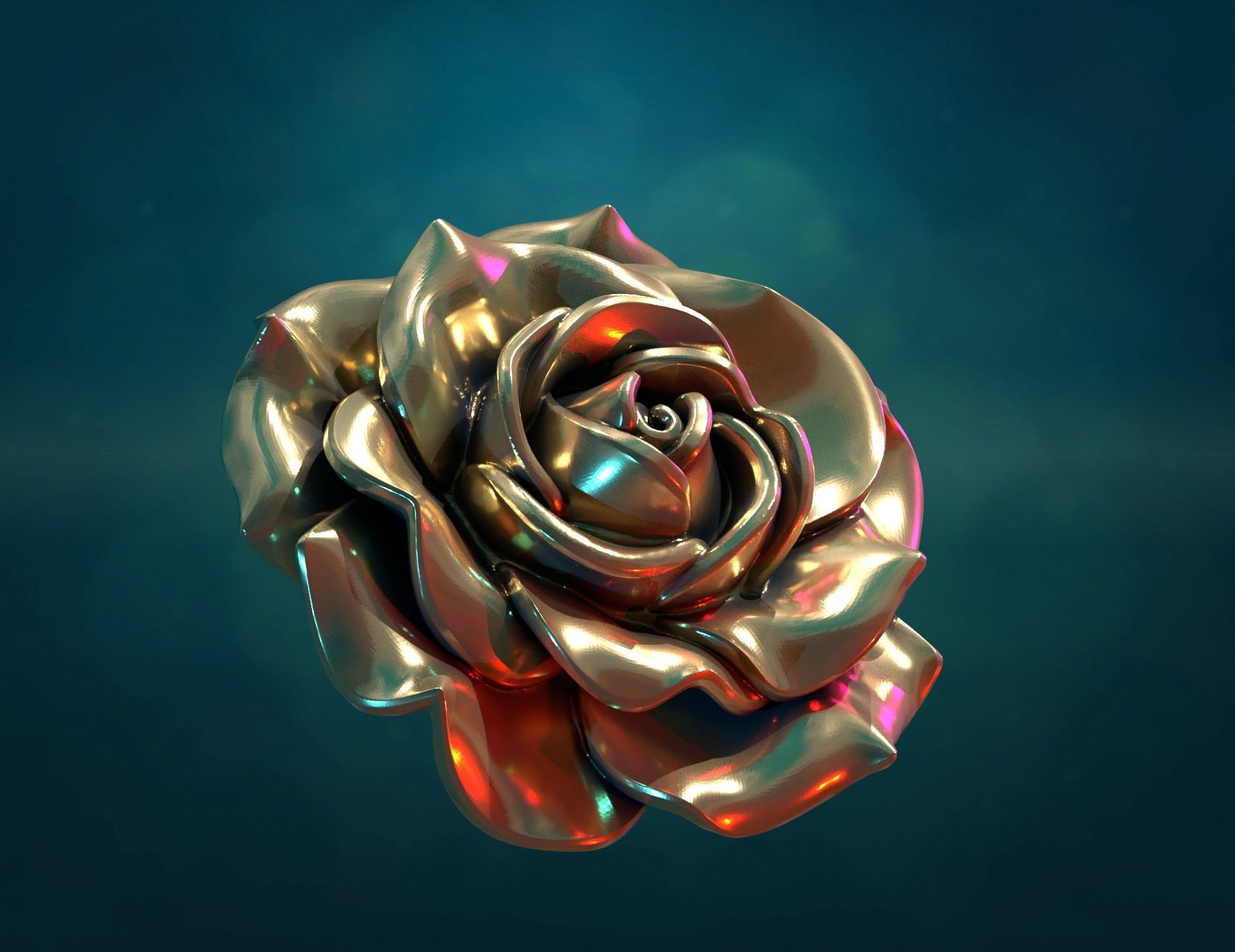 Rose flower i 3D print model_0