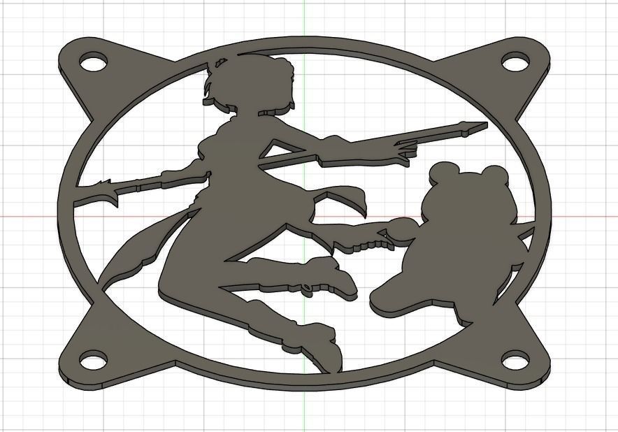 Genshin Impact Xiangling PC fan cover  3D print model_9