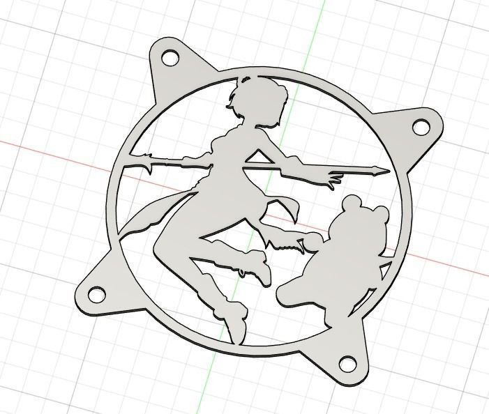 Genshin Impact Xiangling PC fan cover  3D print model_11