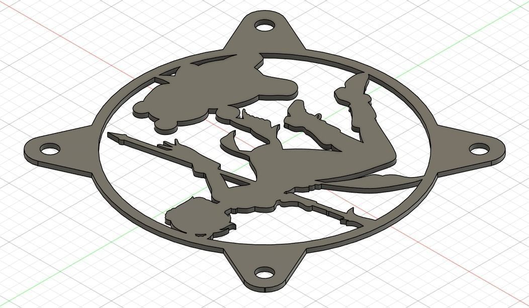 Genshin Impact Xiangling PC fan cover  3D print model_6