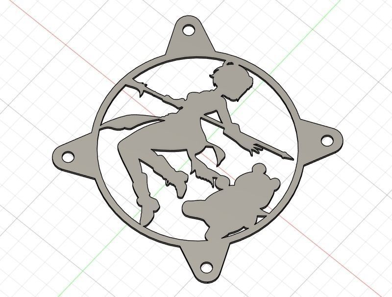 Genshin Impact Xiangling PC fan cover  3D print model_12