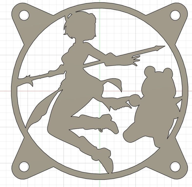 Genshin Impact Xiangling PC fan cover  3D print model_1