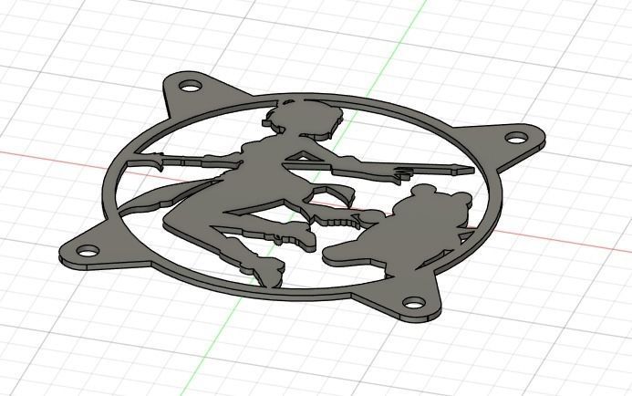 Genshin Impact Xiangling PC fan cover  3D print model_23