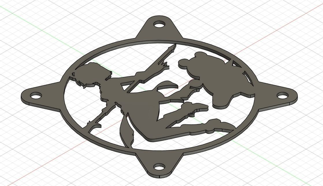 Genshin Impact Xiangling PC fan cover  3D print model_8