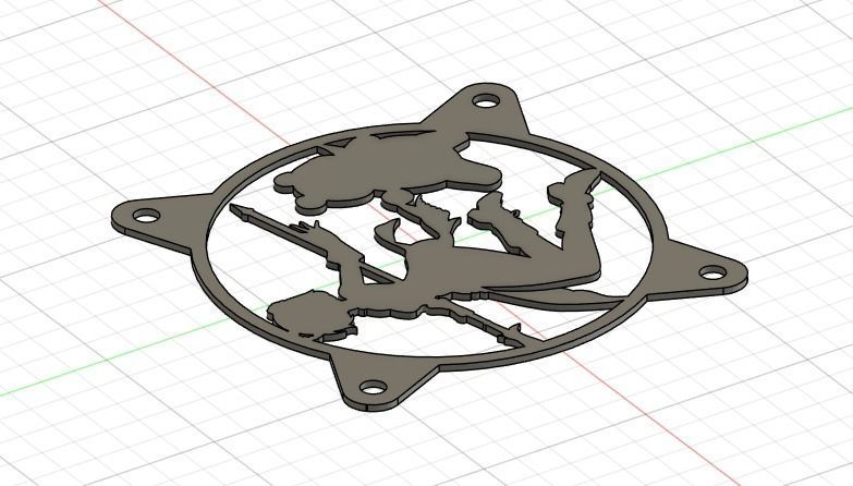 Genshin Impact Xiangling PC fan cover  3D print model_19