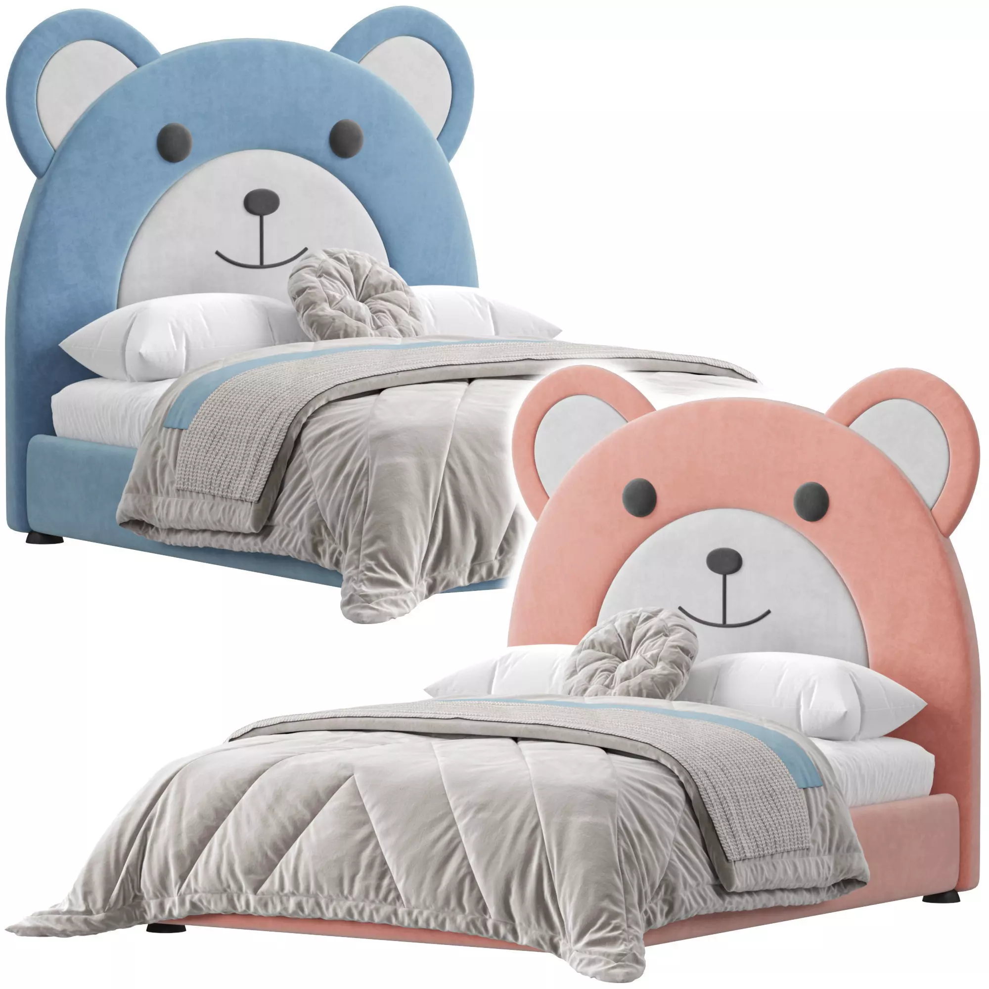 Teddy Bear Kids Bed 3D model