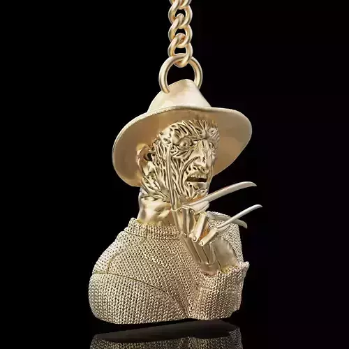 Freddy Kruger key holder silver gold  printable jewelry 3D model