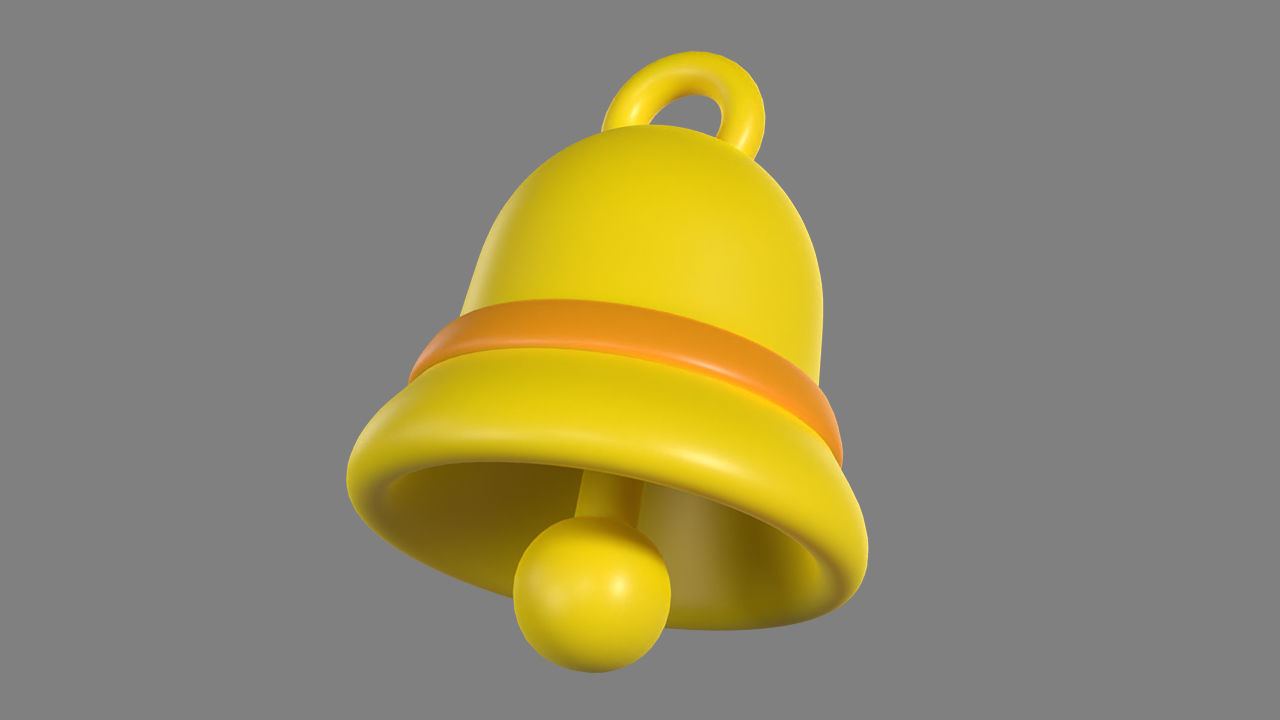 Bell Cartoon Model Low-poly 3D model_1
