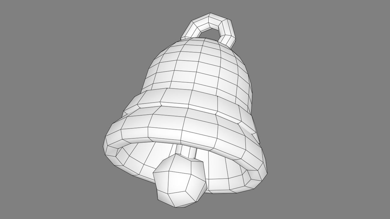 Bell Cartoon Model Low-poly 3D model_3