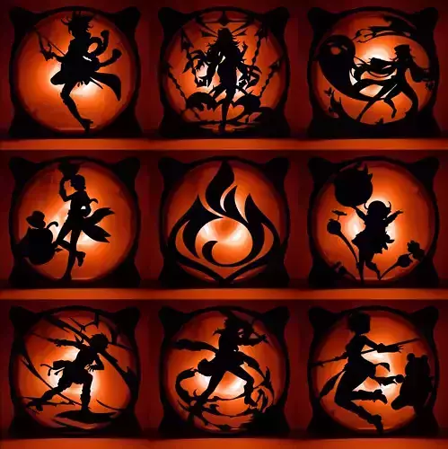 Genshin Impact Characters Pyro PC fan cover  3D Model Collection