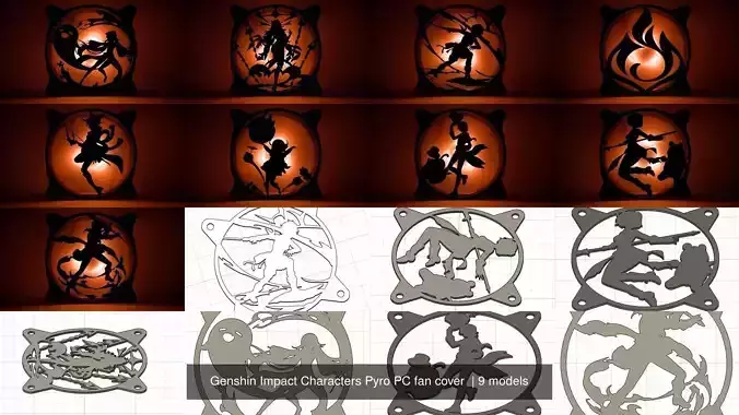 Genshin Impact Characters Pyro PC fan cover 