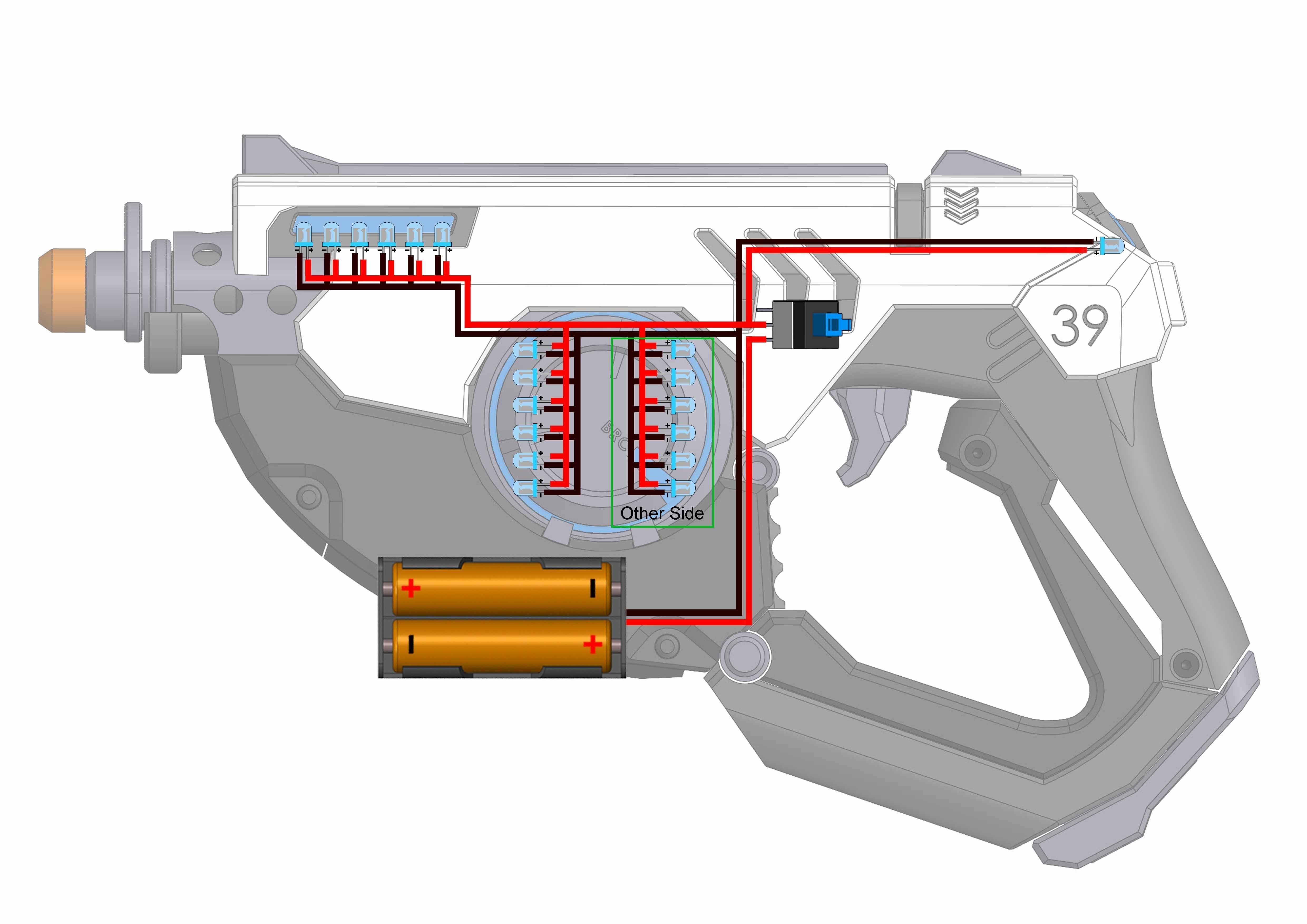Tracer Blaster Original Skin - Overwatch - STL CAD - Commercial 3D print model_17