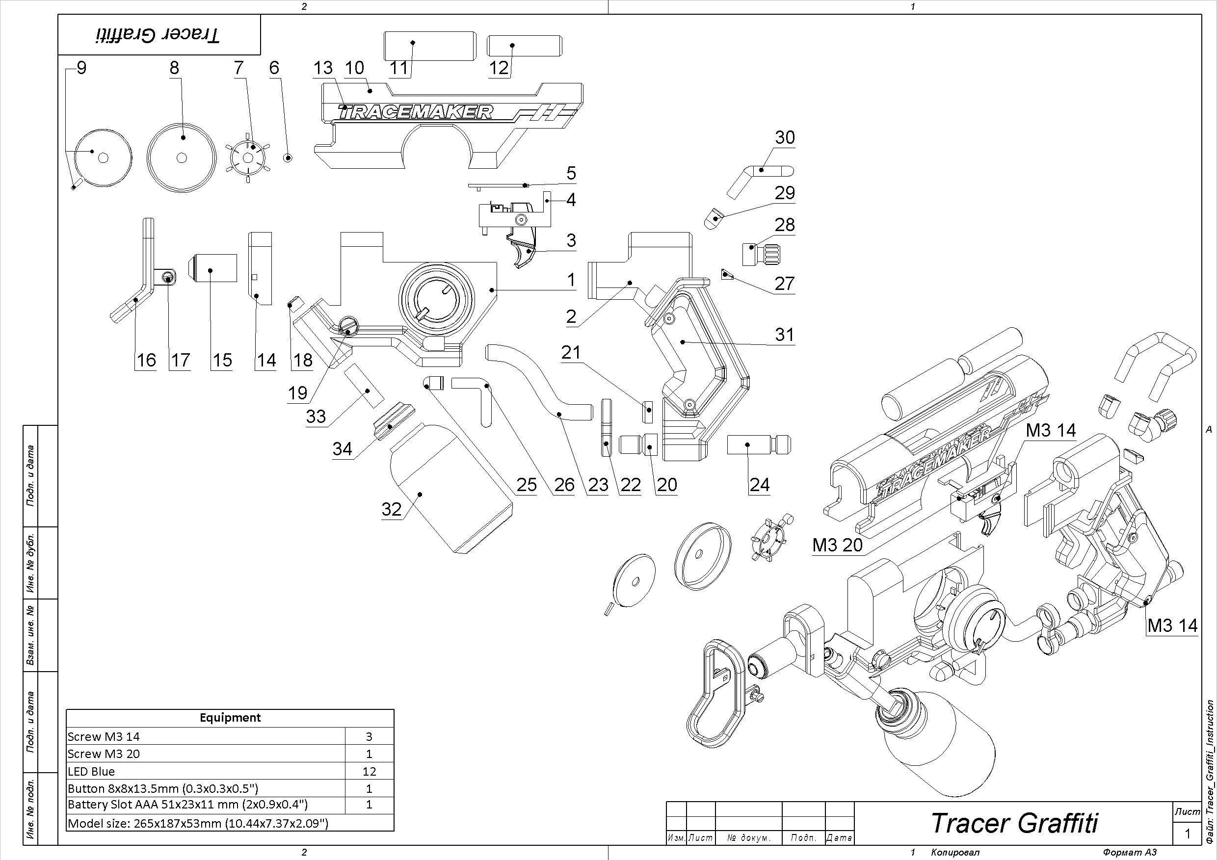 Tracer Graffiti Skin Blaster - Overwatch - STL CAD Personal Use 3D print model_7