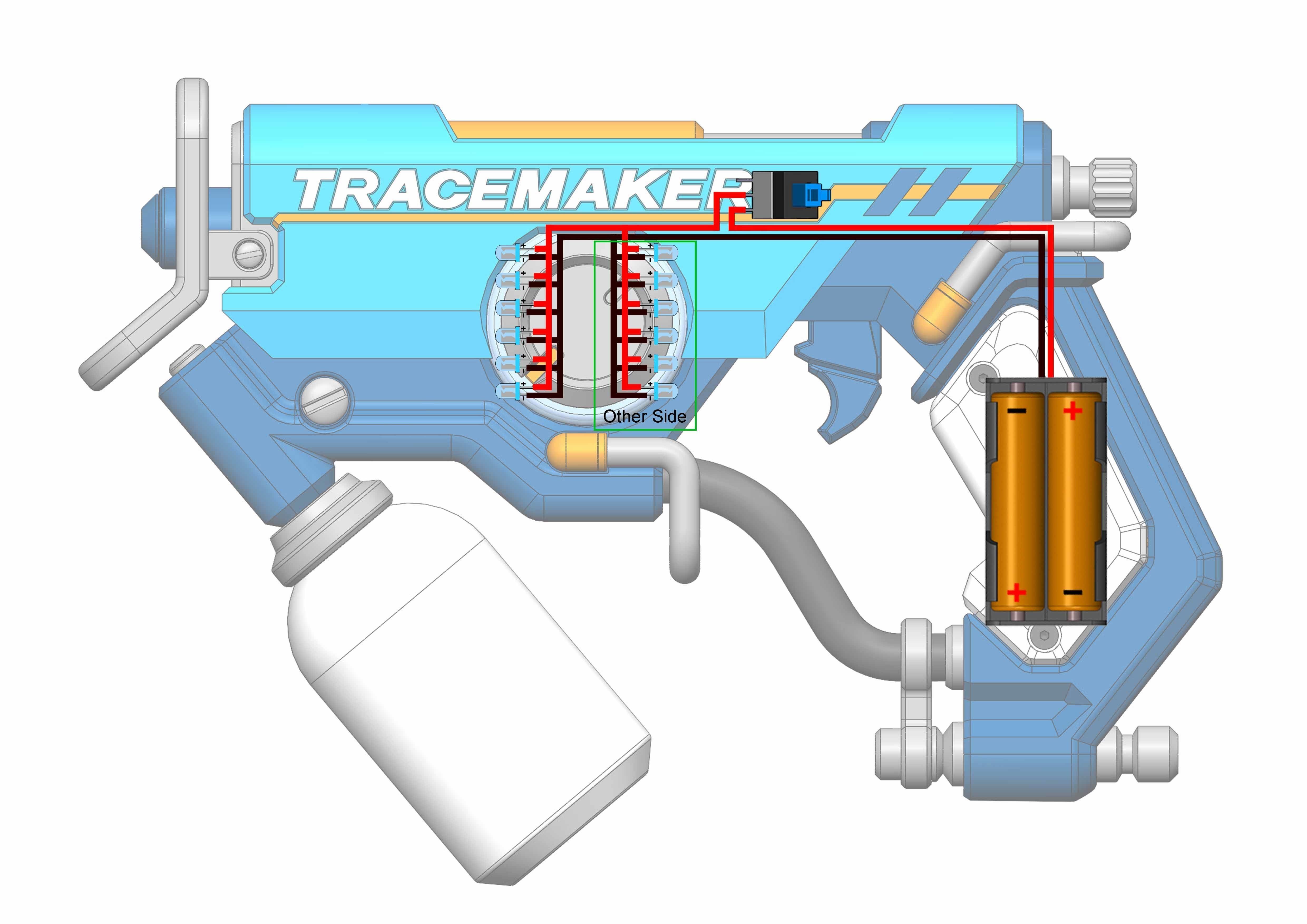 Tracer Graffiti Skin Blaster - Overwatch - STL CAD Personal Use 3D print model_10