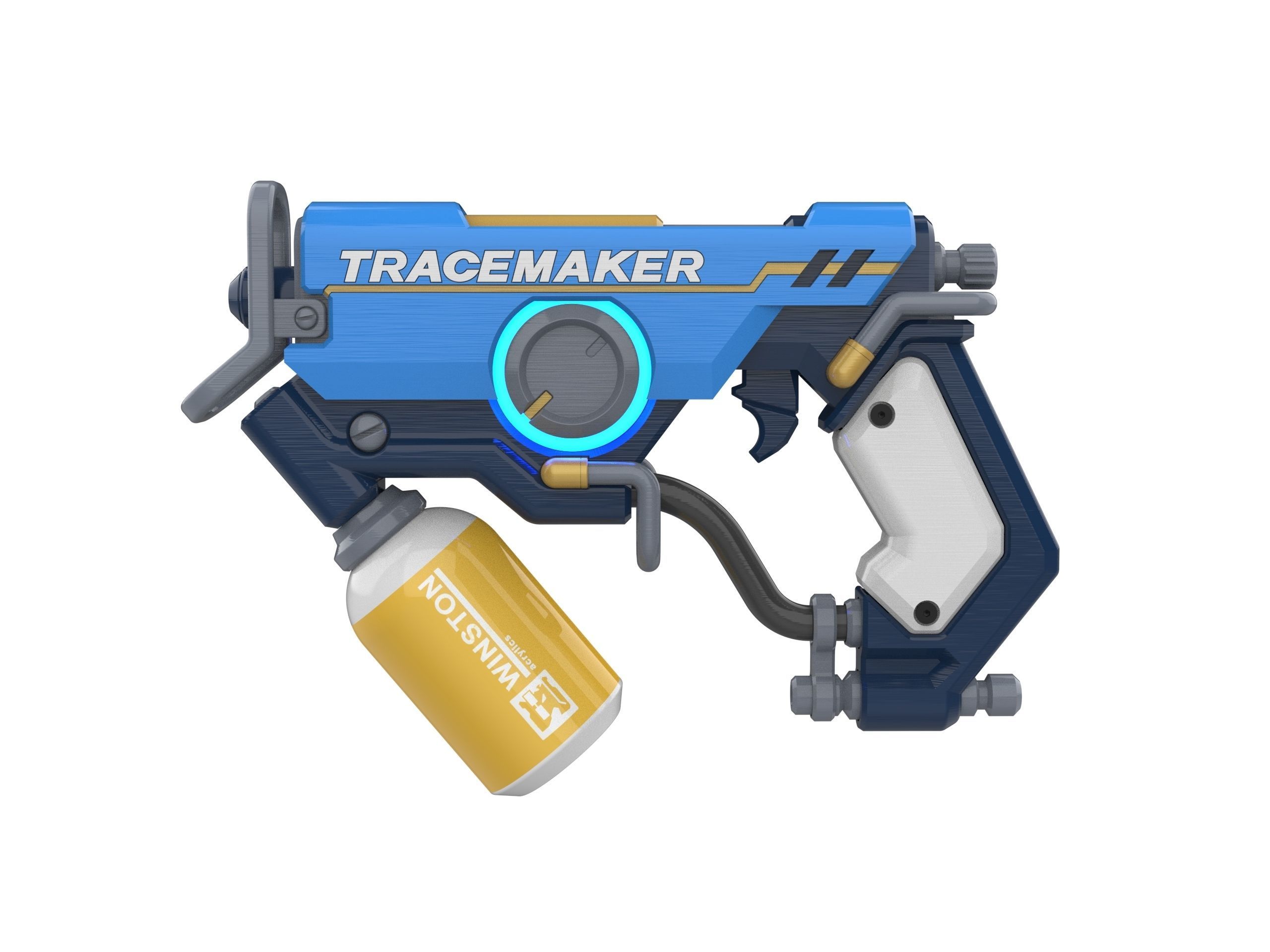Tracer Graffiti Skin Blaster - Overwatch - STL CAD Personal Use 3D print model_3