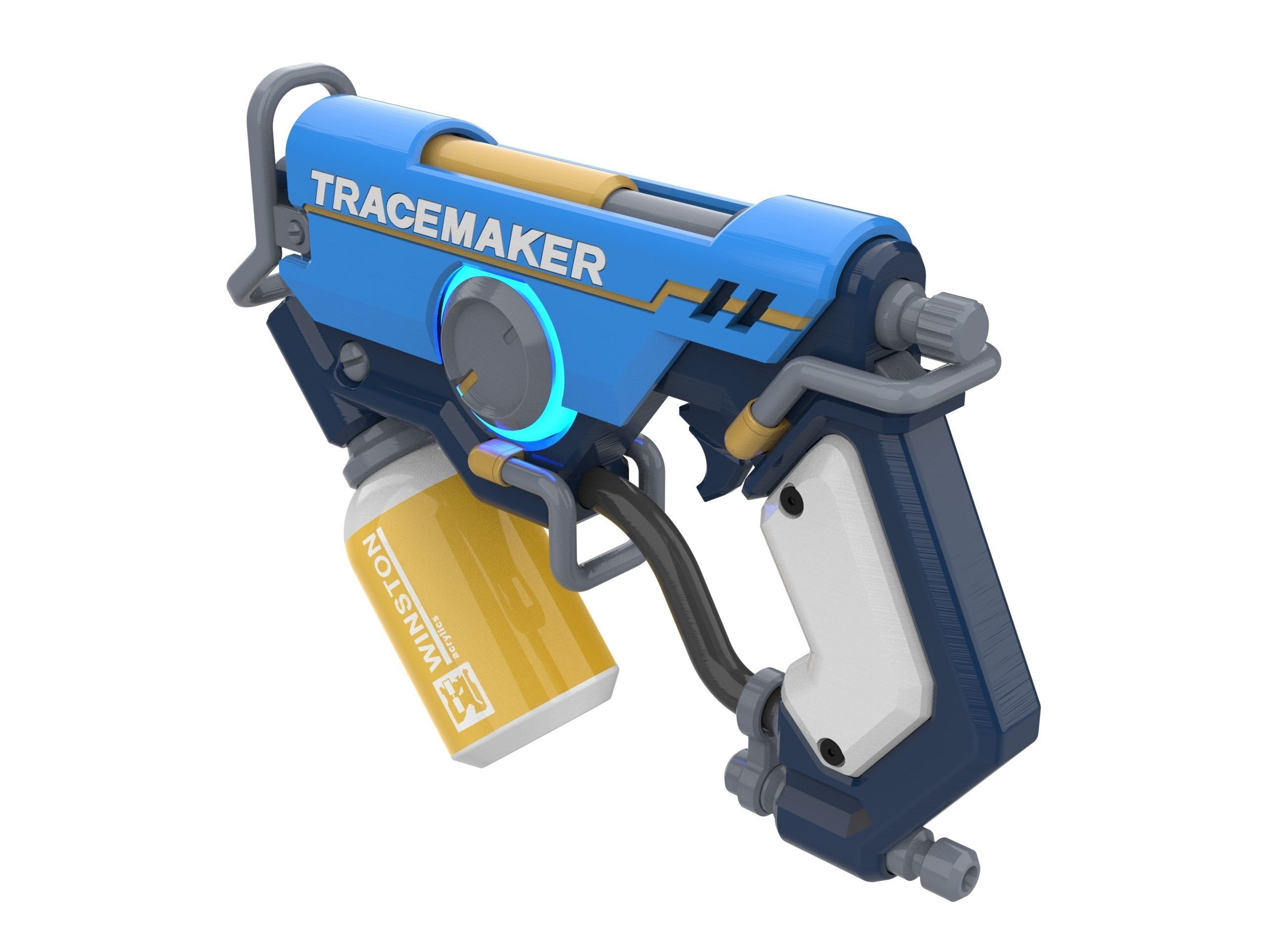 Tracer Graffiti Skin Blaster - Overwatch - STL CAD Personal Use 3D print model_4
