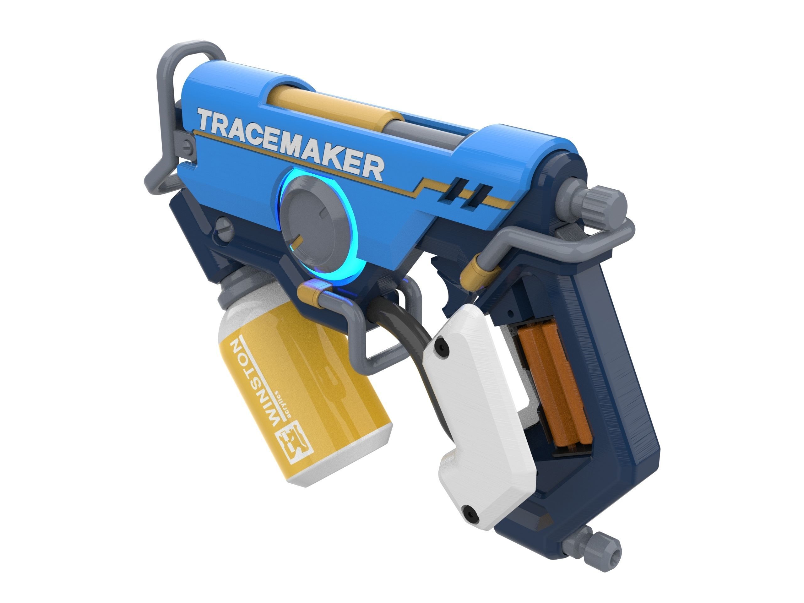 Tracer Graffiti Skin Blaster - Overwatch - STL CAD Personal Use 3D print model_5