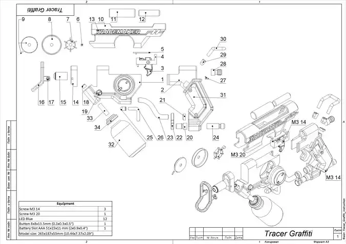 Tracer Graffiti Skin Blaster - Overwatch - STL CAD - Commercial