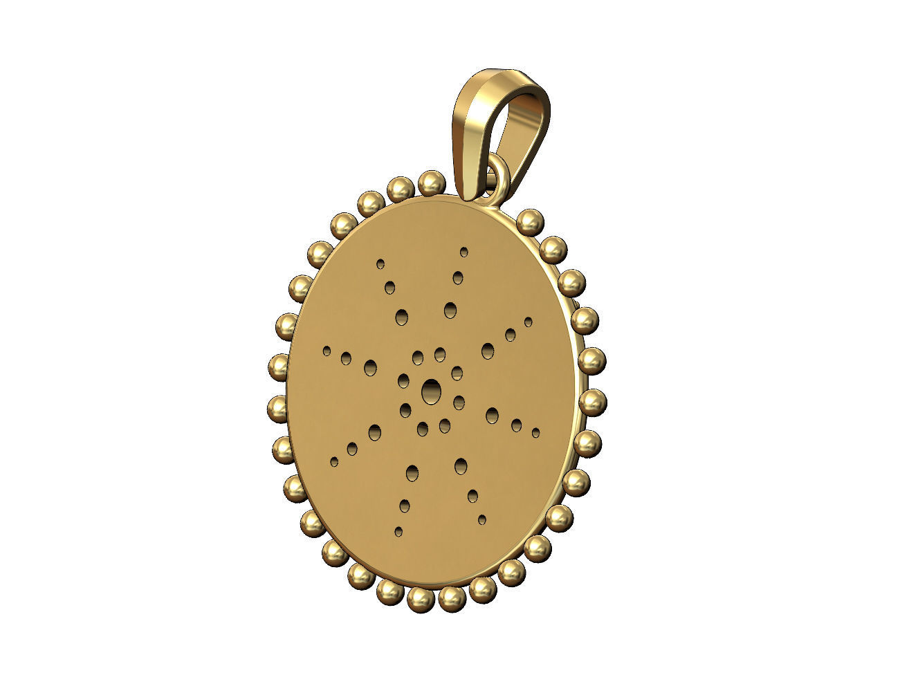 Beaded 8point star diamond cluster pendant and charm 3D print model_4