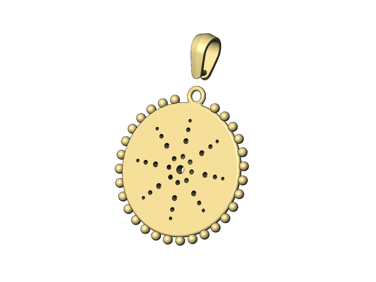 Beaded 8point star diamond cluster pendant and charm 3D print model_10