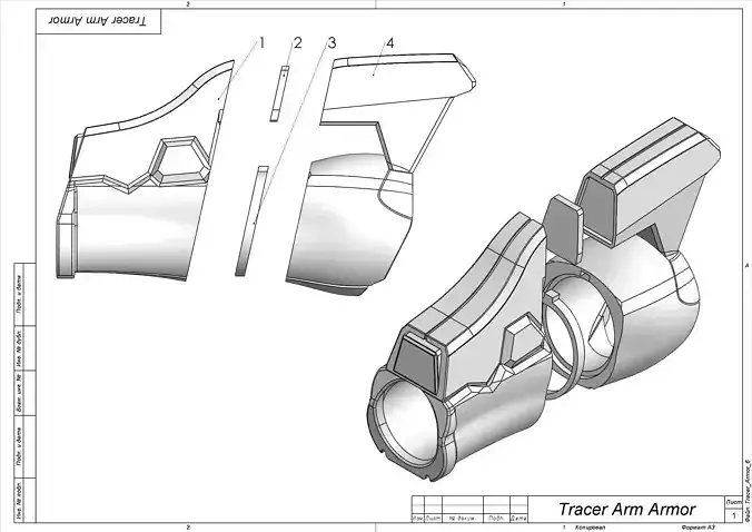 Tracer Arm Armor - Overwatch - STL CAD bundle - Personal Use