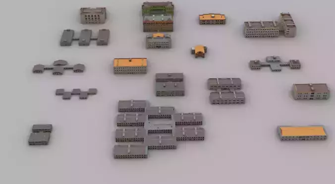Armenian educational buildings low poly Low-poly 3D model