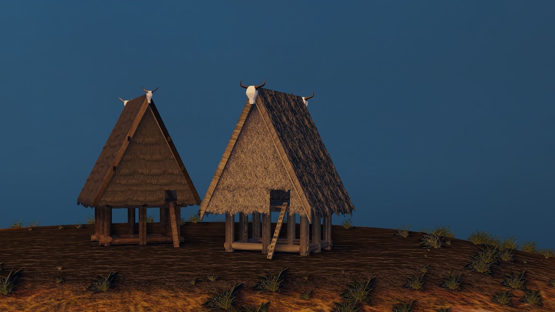 Rumah Tambi Low-poly 3D model_5