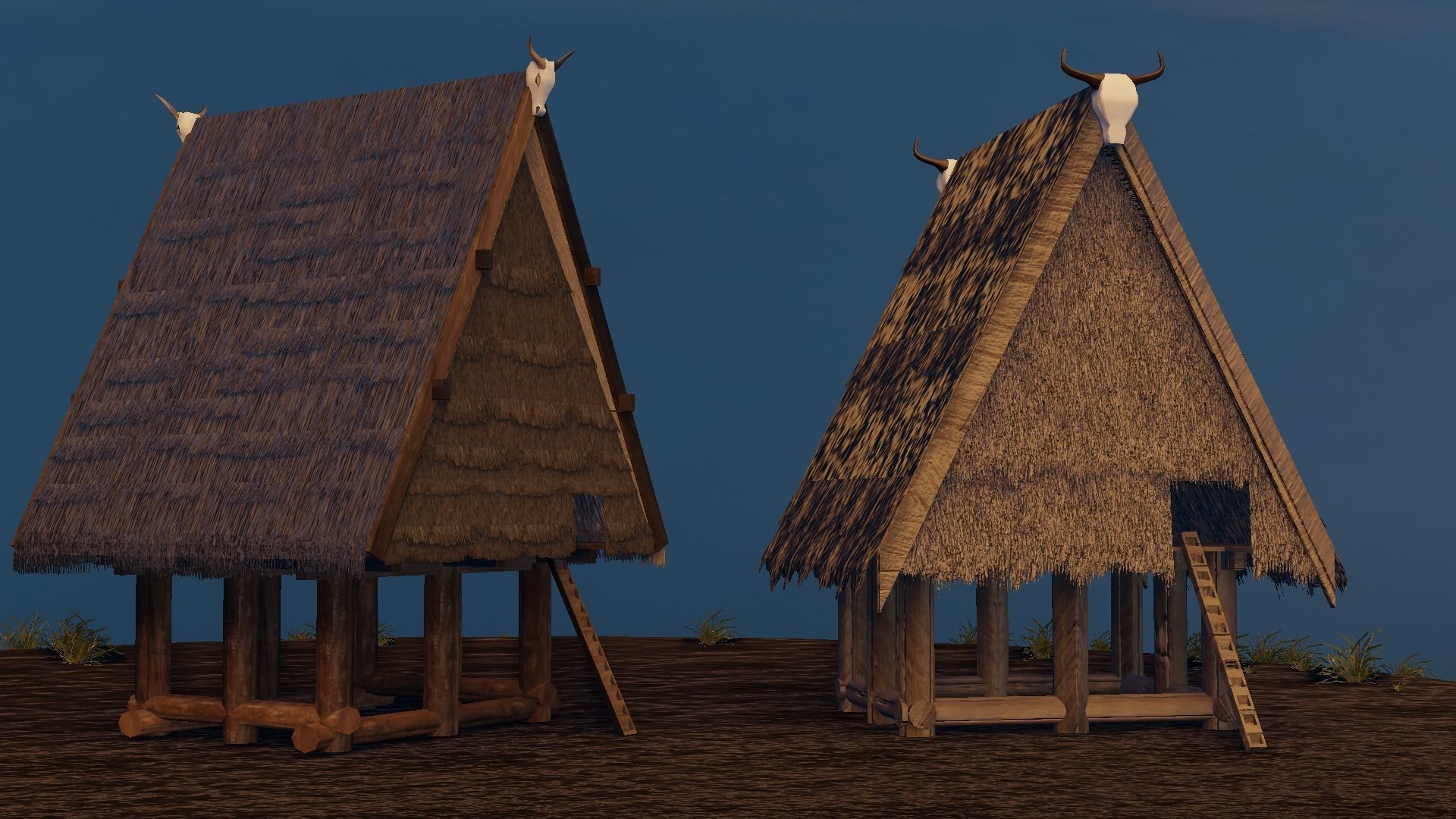 Rumah Tambi Low-poly 3D model_4