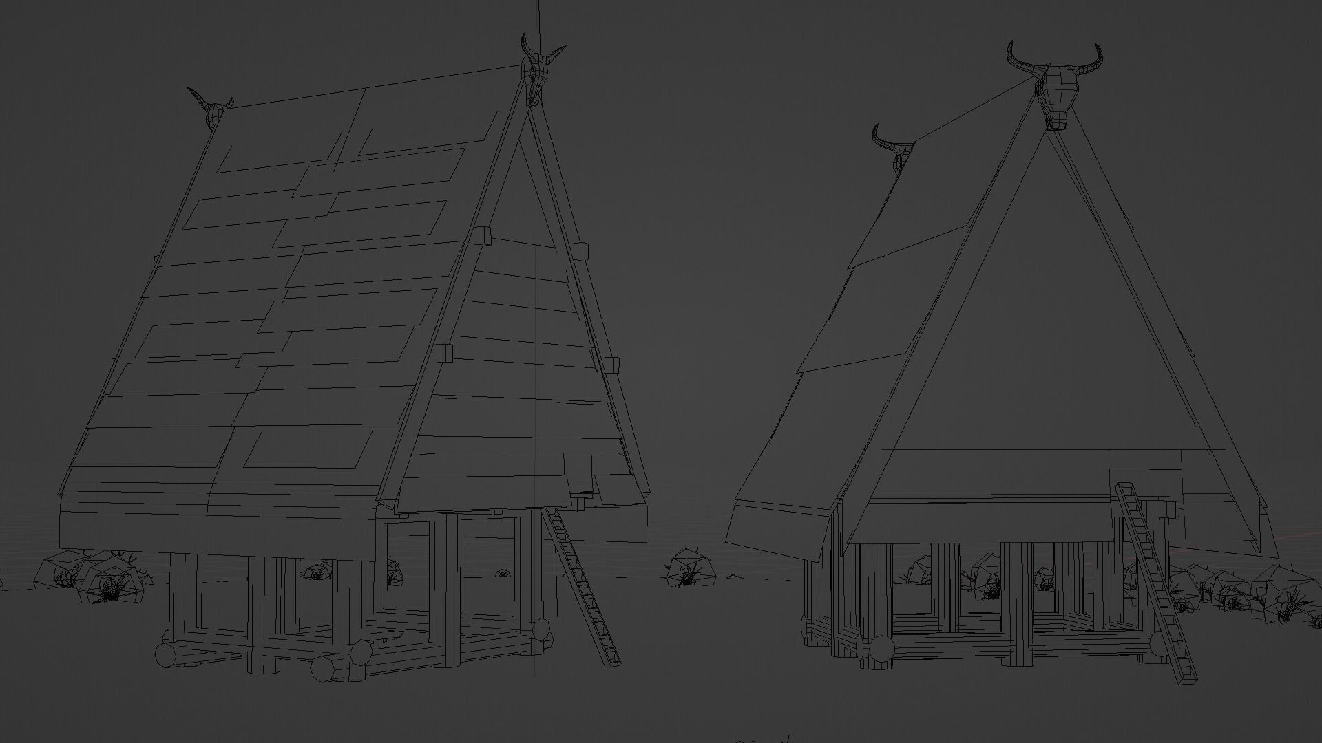 Rumah Tambi Low-poly 3D model_7