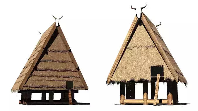 Rumah Tambi Low-poly 3D model