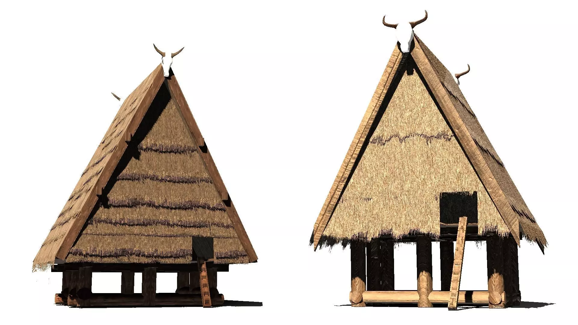 Rumah Tambi Low-poly 3D model_0