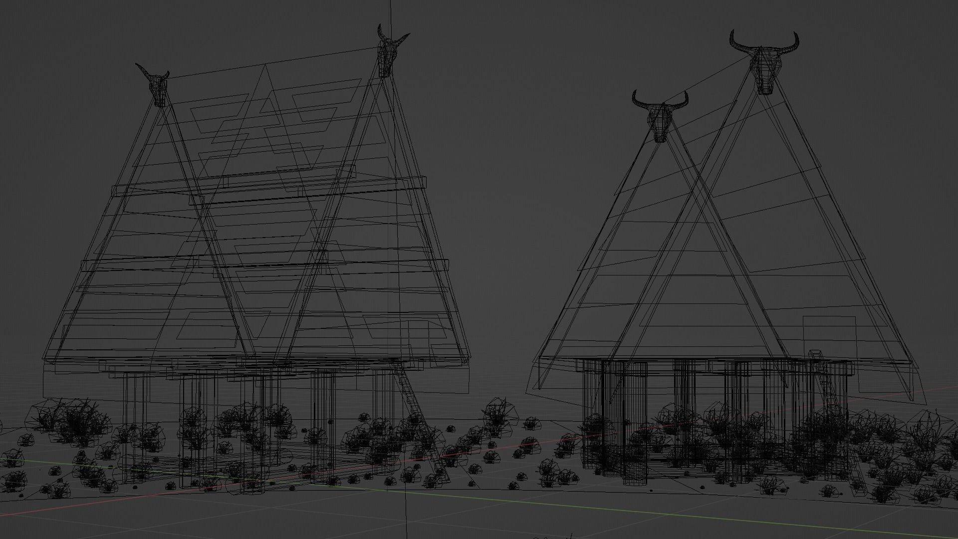 Rumah Tambi Low-poly 3D model_8