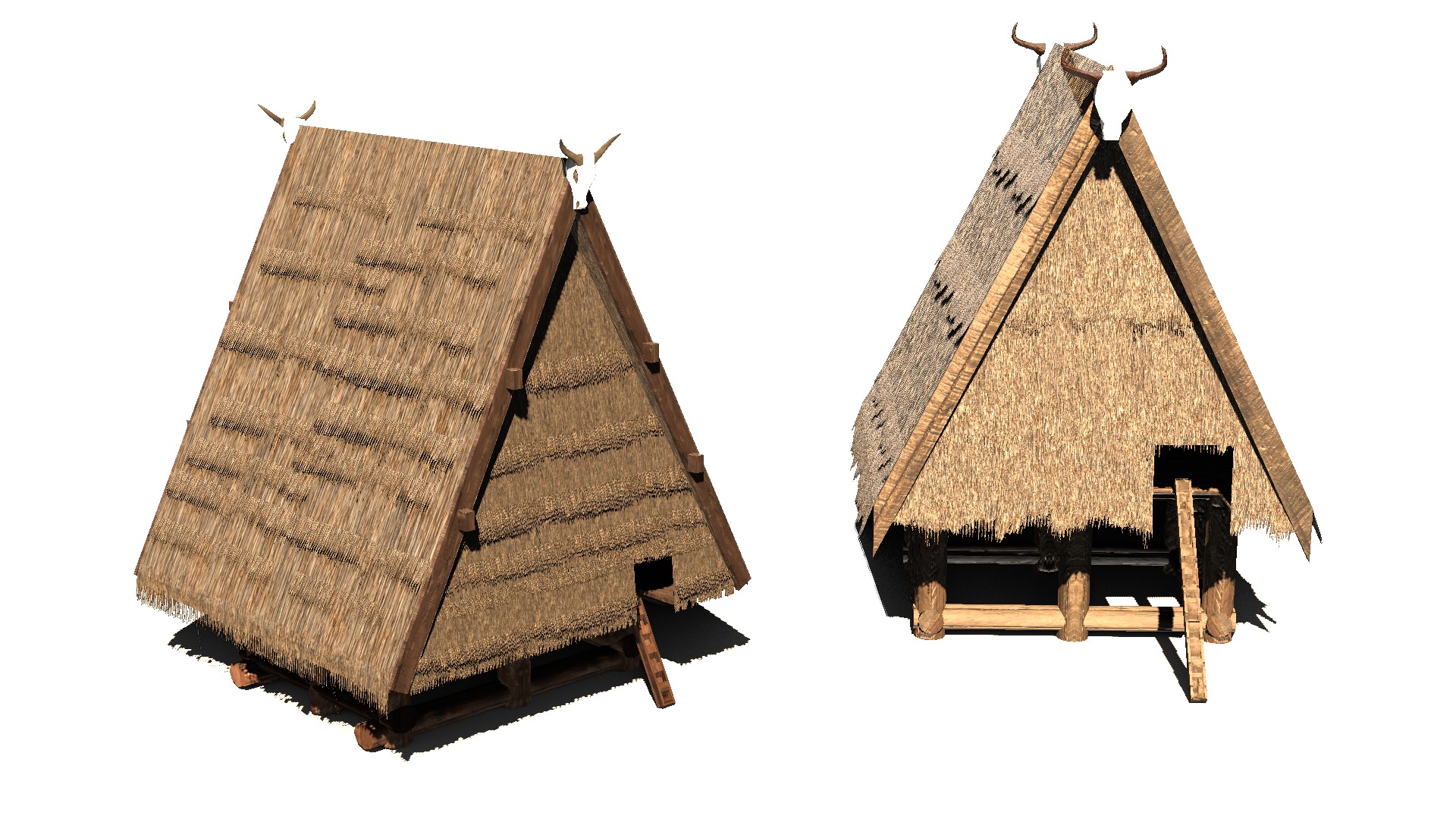 Rumah Tambi Low-poly 3D model_1