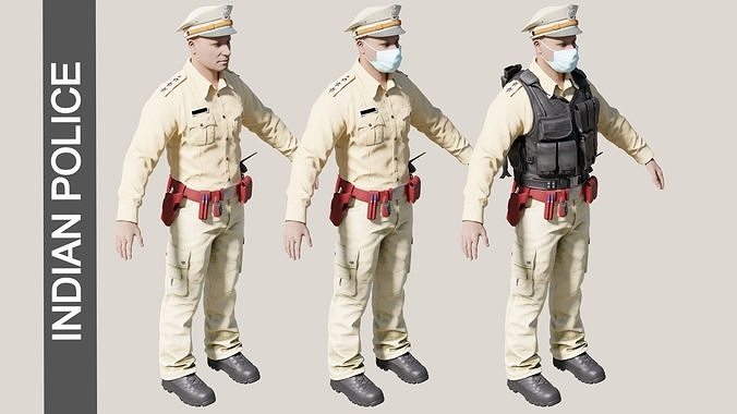 Indian Police Man  3D model