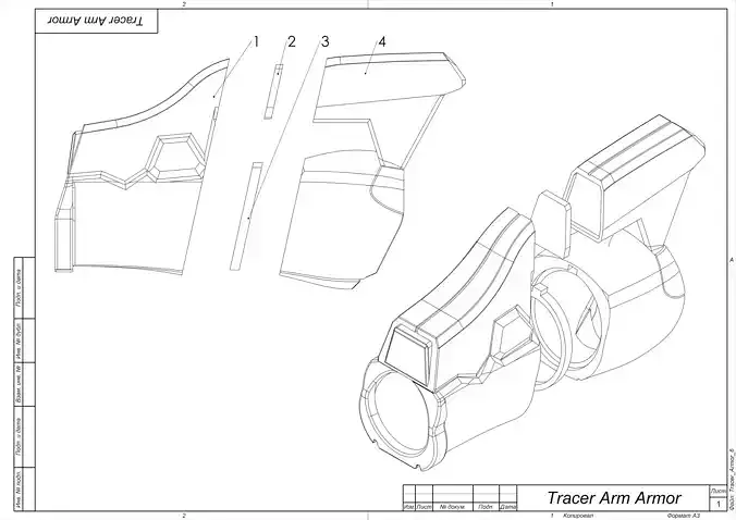 Tracer Arm Armor - Overwatch - STL CAD bundle - Commercial Use
